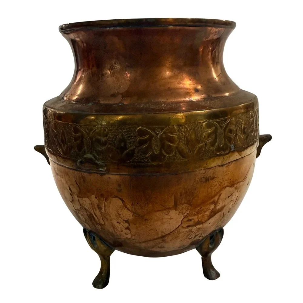 Vtg Bronze Copper Vessel Urn Pot 7